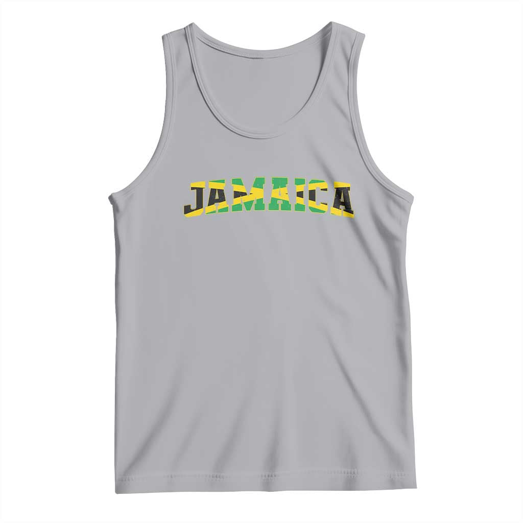 Jamaican Pride Tank Top Retro Jamaica Flag Distressed Varsity Lettering Style - Wonder Print Shop
