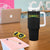 Jamaican Pride Tumbler With Handle Retro Jamaica Flag Distressed Varsity Lettering Style - Wonder Print Shop