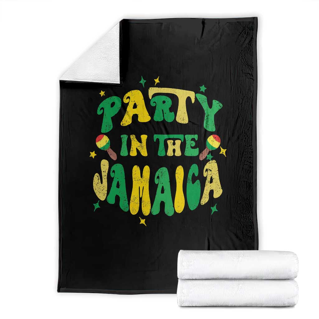 Party in The Jamaica Throw Blanket Funny Jamaican Independence Day - Wonder Print Shop