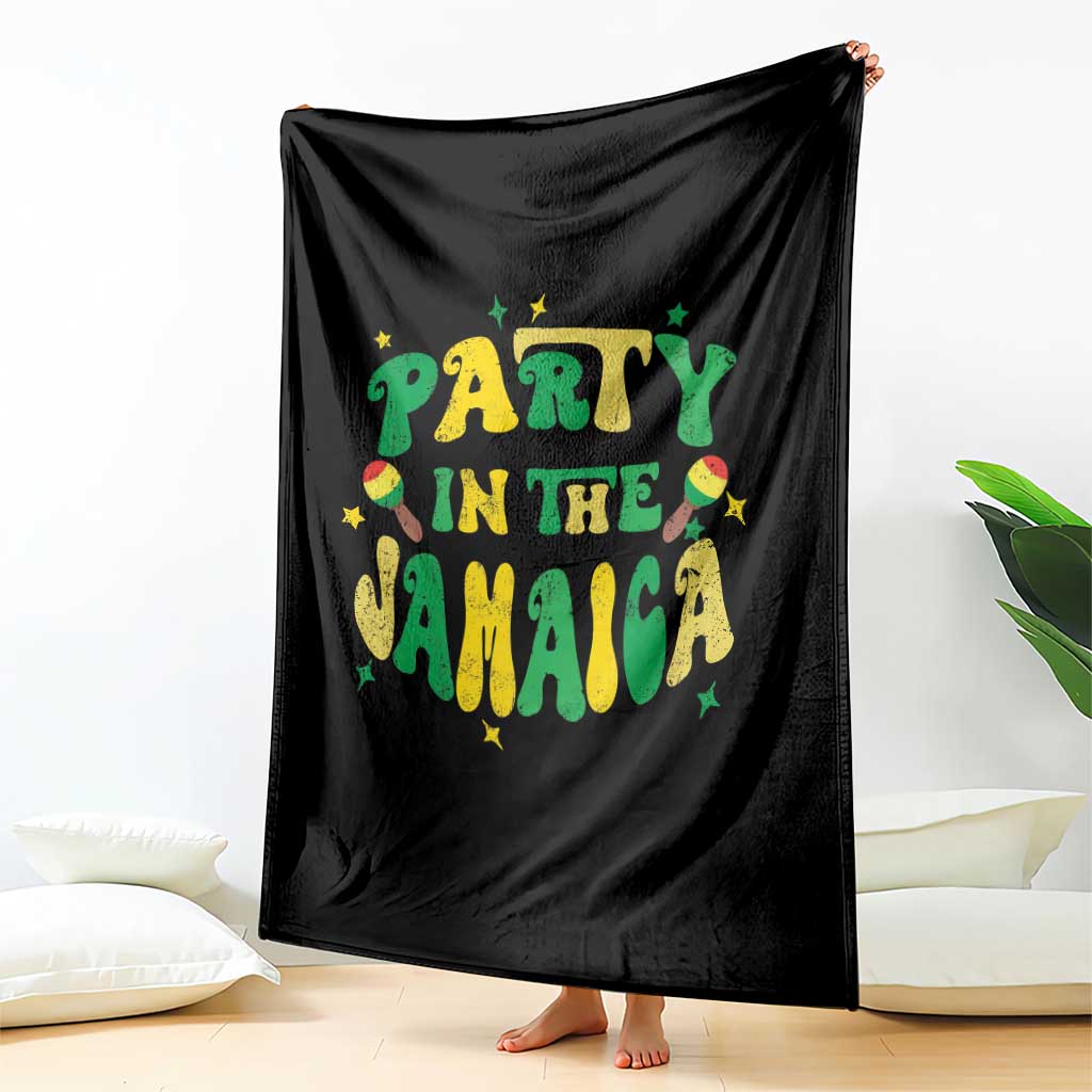 Party in The Jamaica Throw Blanket Funny Jamaican Independence Day - Wonder Print Shop