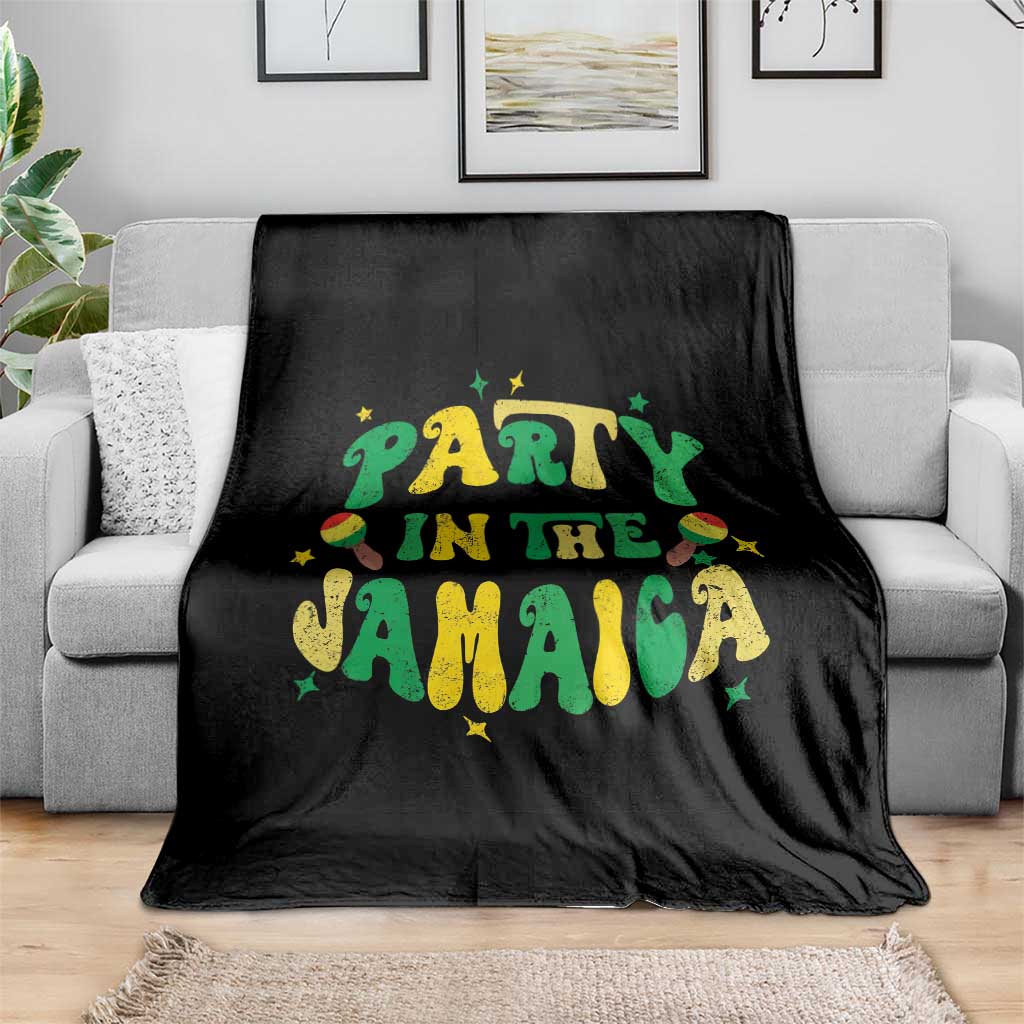 Party in The Jamaica Throw Blanket Funny Jamaican Independence Day - Wonder Print Shop