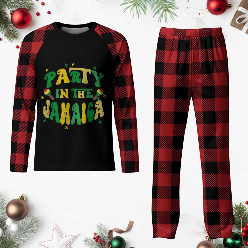 Party in The Jamaica Plaid Pajama Set Funny Jamaican Independence Day - Wonder Print Shop