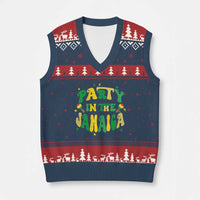 Party in The Jamaica V-Neck Knit Sweater Vest Funny Jamaican Independence Day - Wonder Print Shop