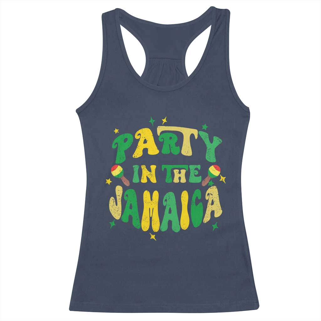 Party in The Jamaica Racerback Tank Top Funny Jamaican Independence Day - Wonder Print Shop