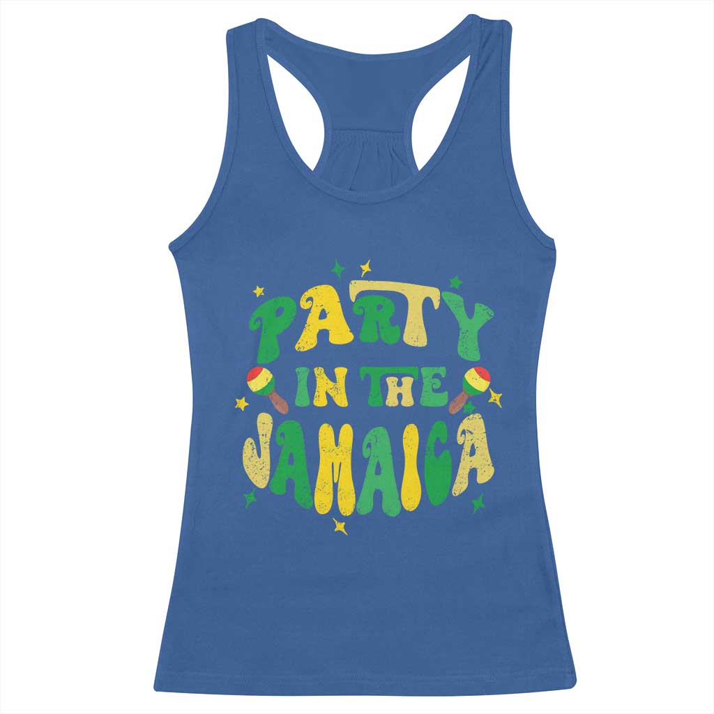 Party in The Jamaica Racerback Tank Top Funny Jamaican Independence Day - Wonder Print Shop