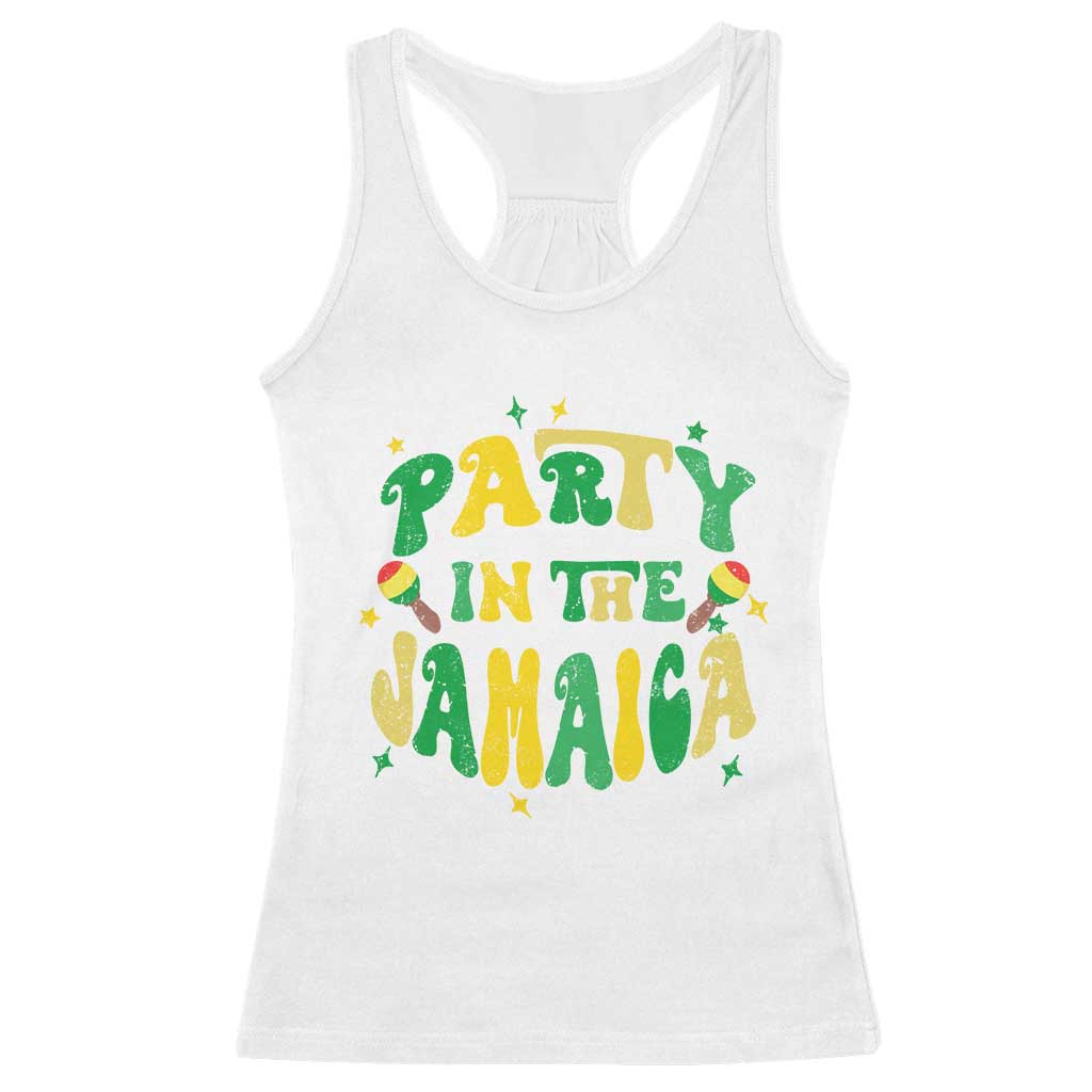 Party in The Jamaica Racerback Tank Top Funny Jamaican Independence Day - Wonder Print Shop