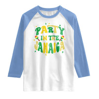 Party in The Jamaica Raglan Shirt Funny Jamaican Independence Day - Wonder Print Shop