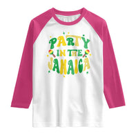 Party in The Jamaica Raglan Shirt Funny Jamaican Independence Day - Wonder Print Shop