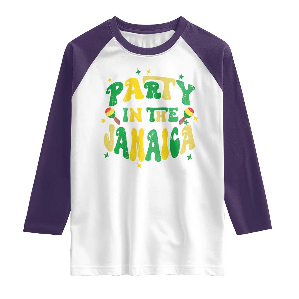 Party in The Jamaica Raglan Shirt Funny Jamaican Independence Day - Wonder Print Shop