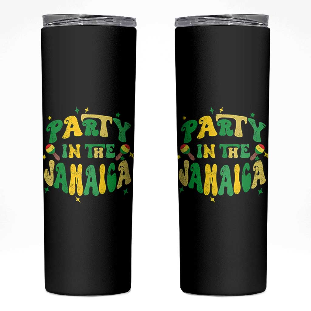 Party in The Jamaica Skinny Tumbler Funny Jamaican Independence Day - Wonder Print Shop
