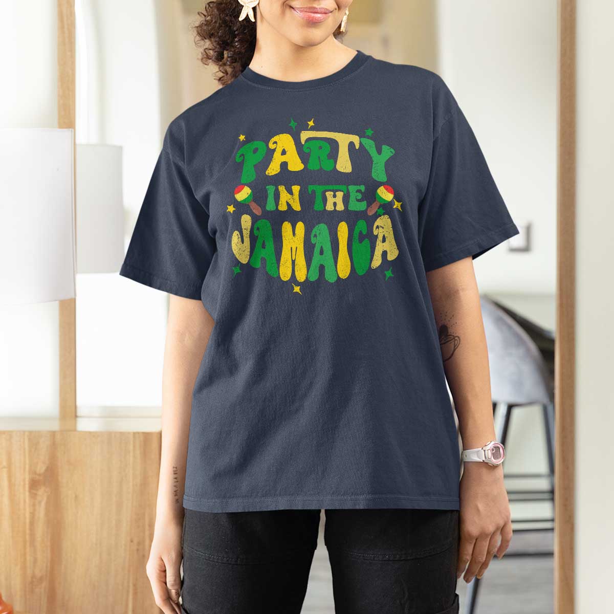 Party in The Jamaica T Shirt For Women Funny Jamaican Independence Day - Wonder Print Shop