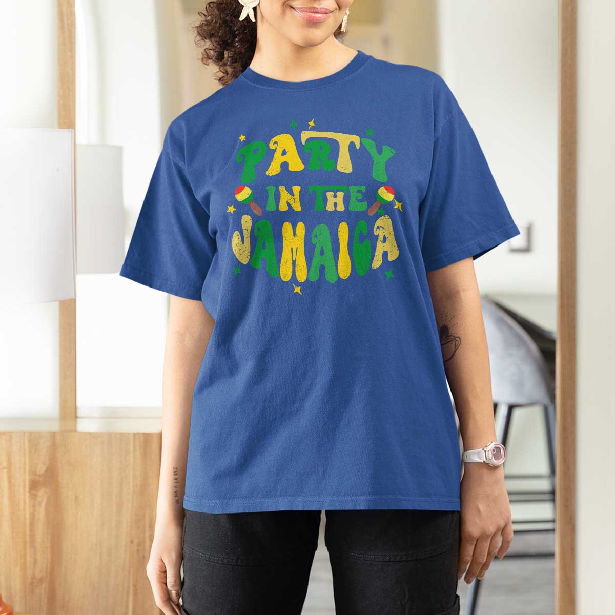 Party in The Jamaica T Shirt For Women Funny Jamaican Independence Day - Wonder Print Shop
