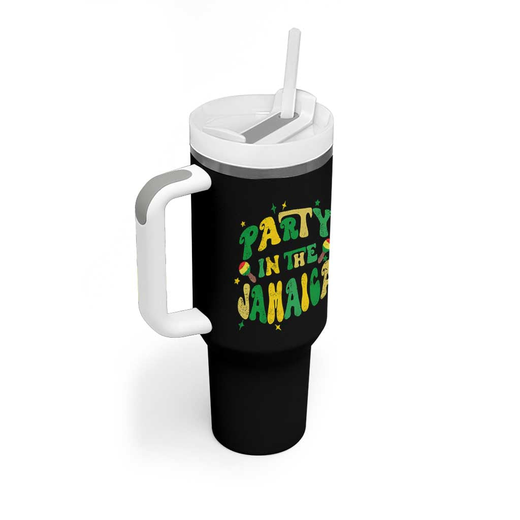 Party in The Jamaica Tumbler With Handle Funny Jamaican Independence Day - Wonder Print Shop
