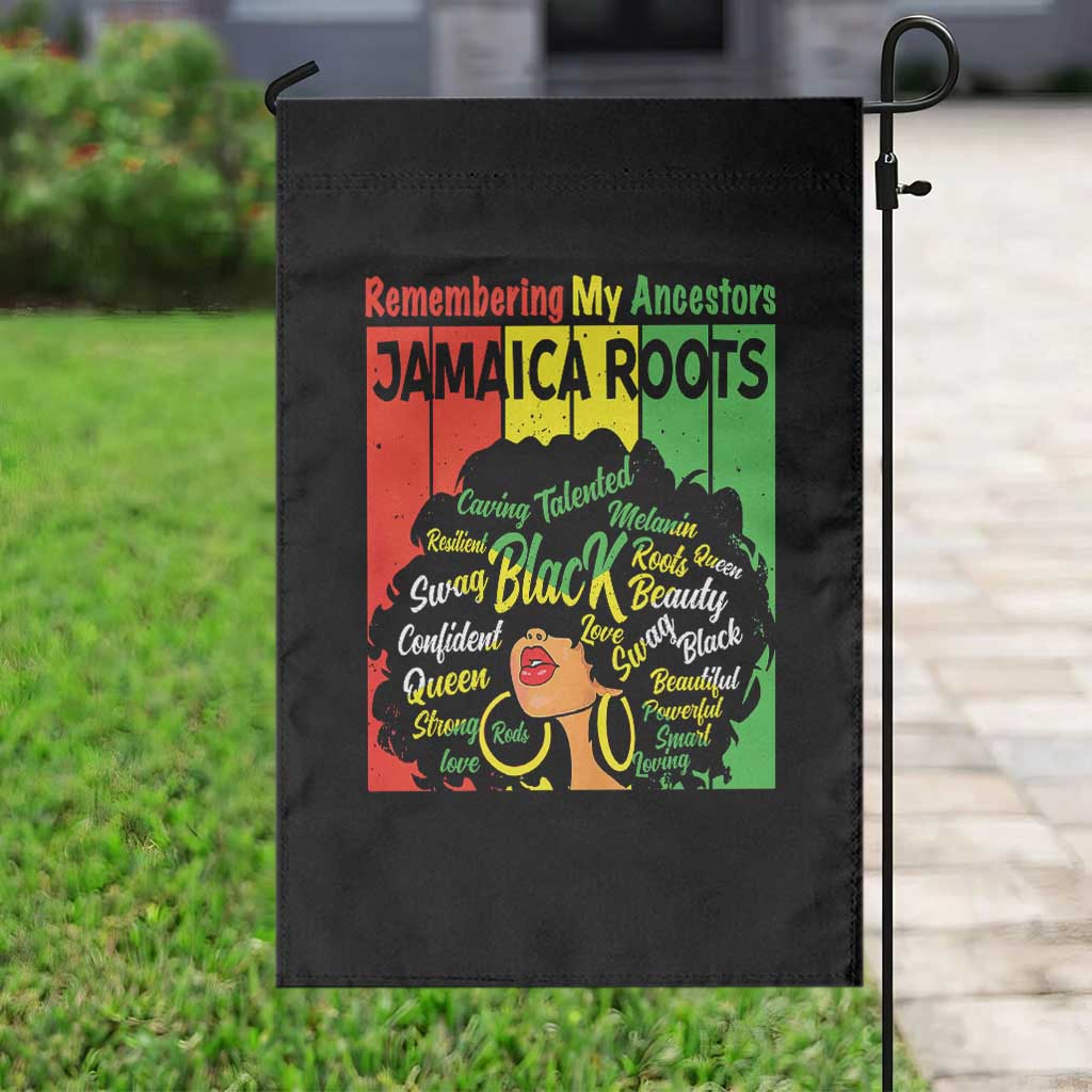 Proud Jamaican Afro Black Woman Garden Flag Remembering My Ancestors Jamaica Pride - Wonder Print Shop