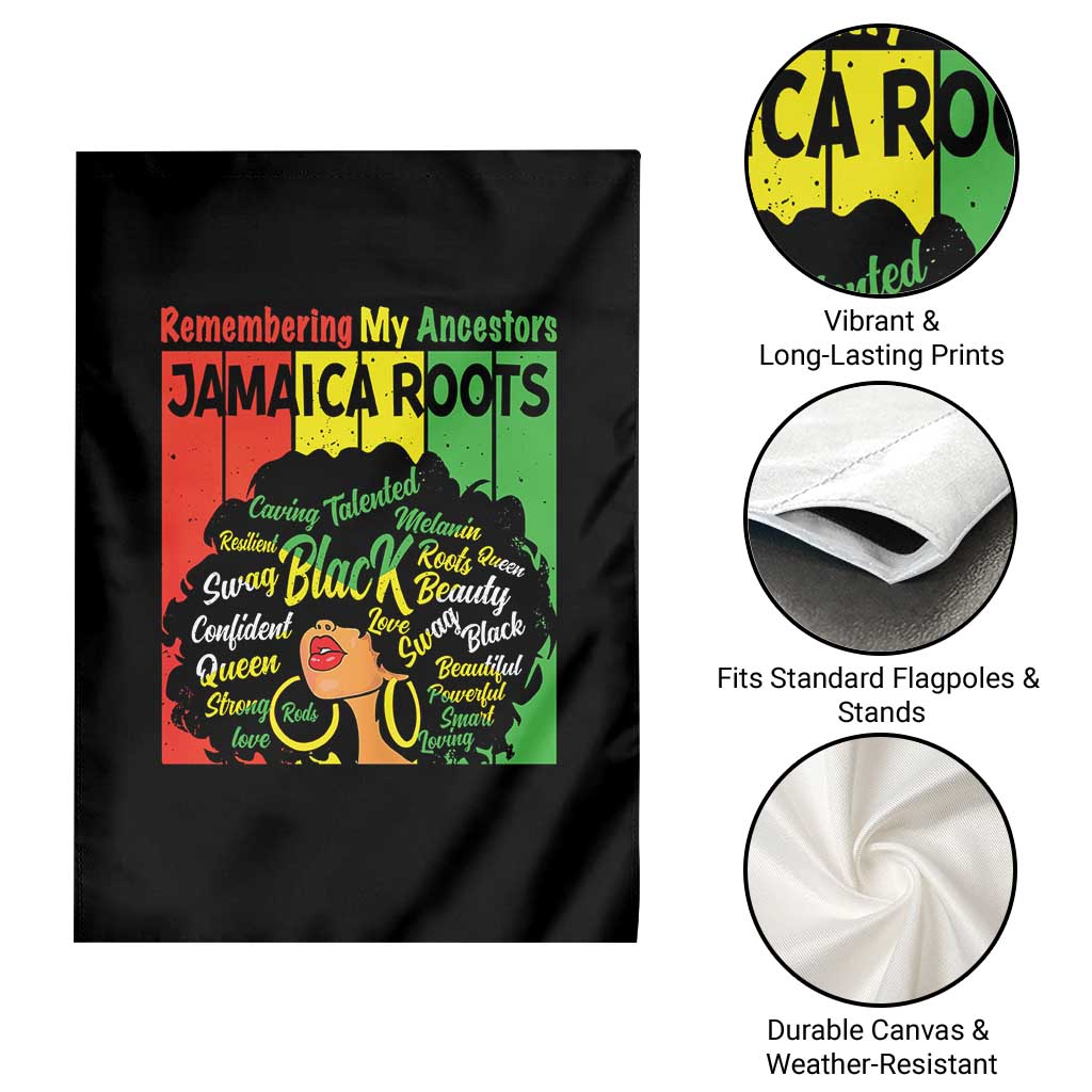 Proud Jamaican Afro Black Woman Garden Flag Remembering My Ancestors Jamaica Pride - Wonder Print Shop
