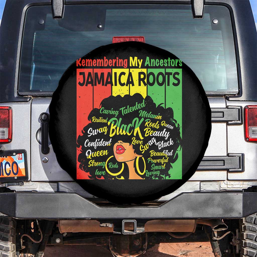 Proud Jamaican Afro Black Woman Spare Tire Cover Remembering My Ancestors Jamaica Pride - Wonder Print Shop