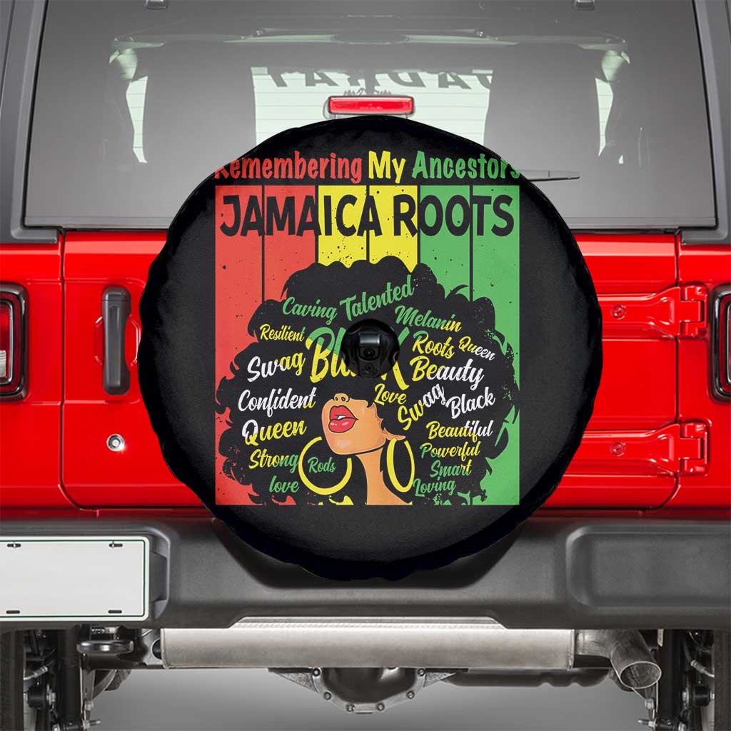 Proud Jamaican Afro Black Woman Spare Tire Cover Remembering My Ancestors Jamaica Pride - Wonder Print Shop