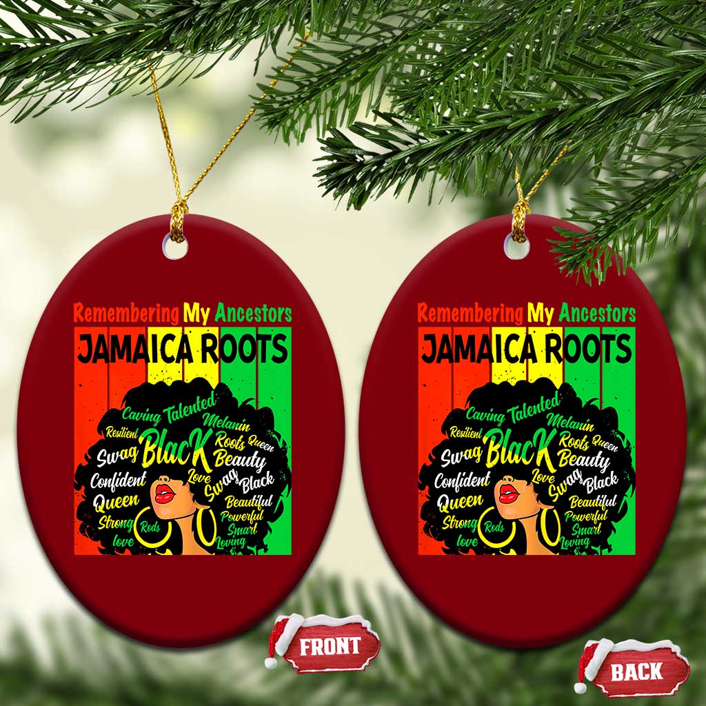 Proud Jamaican Afro Black Woman Ceramic Ornament Remembering My Ancestors Jamaica Pride - Wonder Print Shop