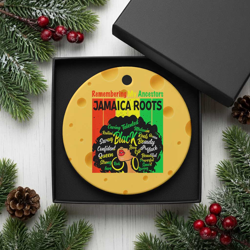 Proud Jamaican Afro Black Woman Ceramic Ornament Remembering My Ancestors Jamaica Pride - Wonder Print Shop