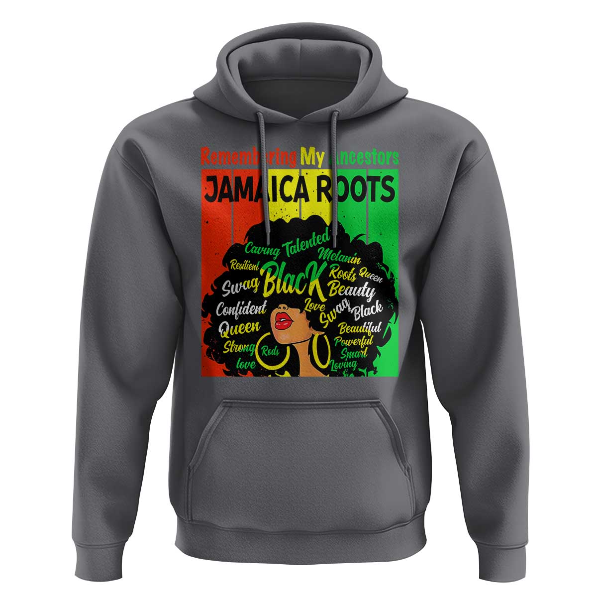 Proud Jamaican Afro Black Woman Hoodie Remembering My Ancestors Jamaica Pride - Wonder Print Shop