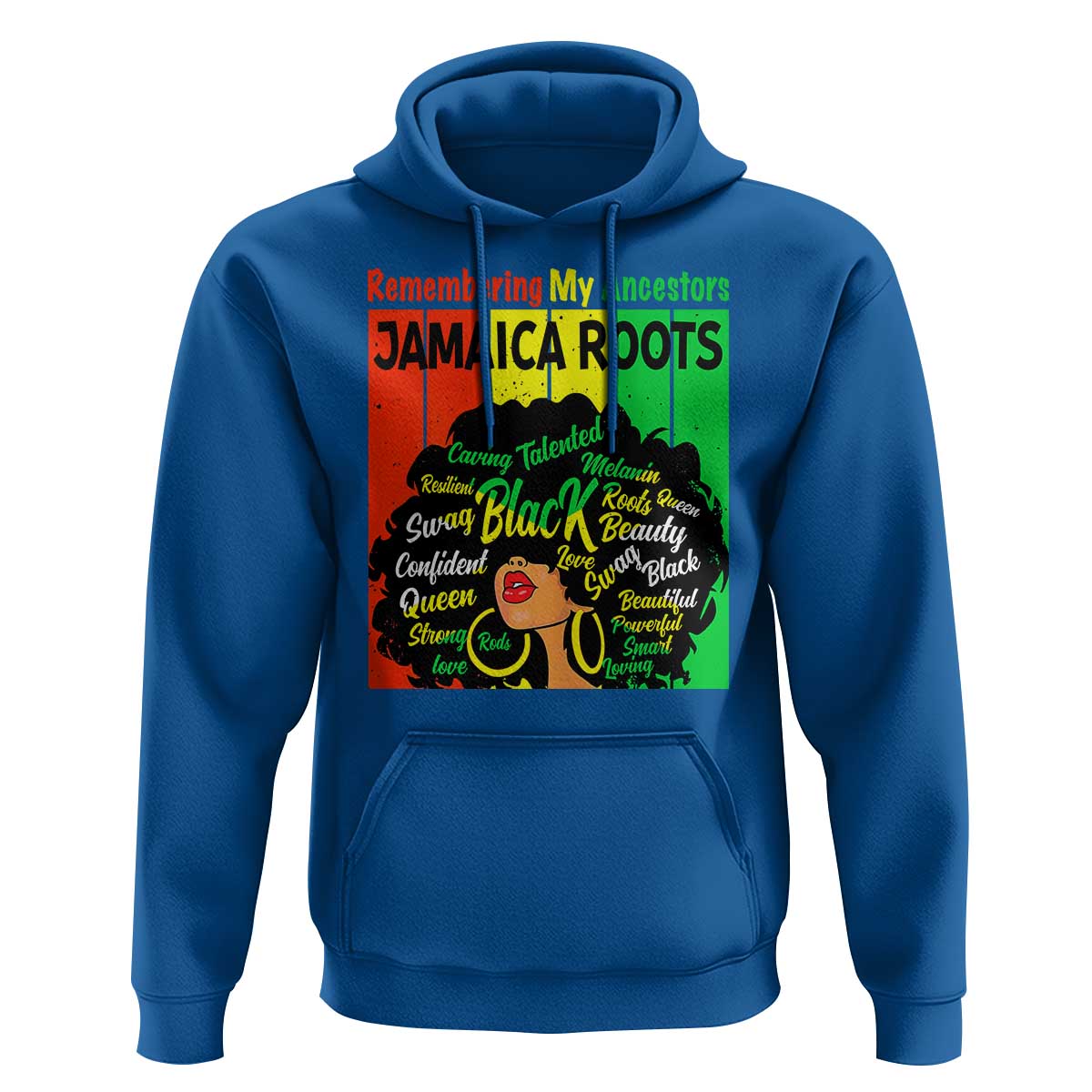 Proud Jamaican Afro Black Woman Hoodie Remembering My Ancestors Jamaica Pride - Wonder Print Shop