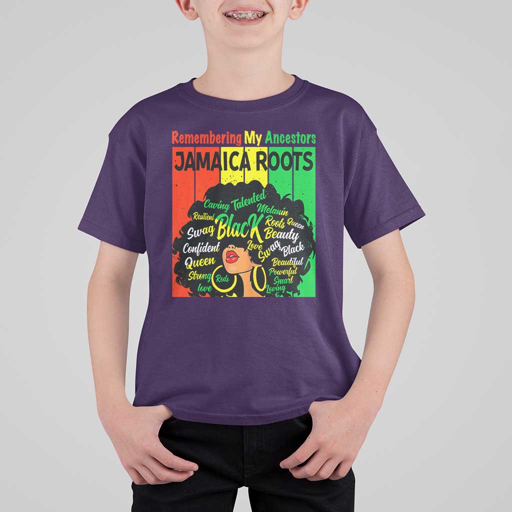 Proud Jamaican Afro Black Woman T Shirt For Kid Remembering My Ancestors Jamaica Pride - Wonder Print Shop