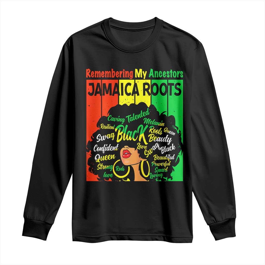Proud Jamaican Afro Black Woman Long Sleeve Shirt Remembering My Ancestors Jamaica Pride - Wonder Print Shop