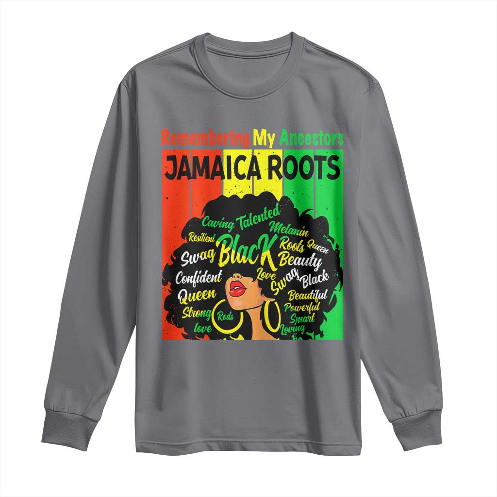 Proud Jamaican Afro Black Woman Long Sleeve Shirt Remembering My Ancestors Jamaica Pride - Wonder Print Shop