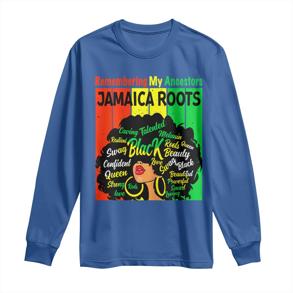 Proud Jamaican Afro Black Woman Long Sleeve Shirt Remembering My Ancestors Jamaica Pride - Wonder Print Shop