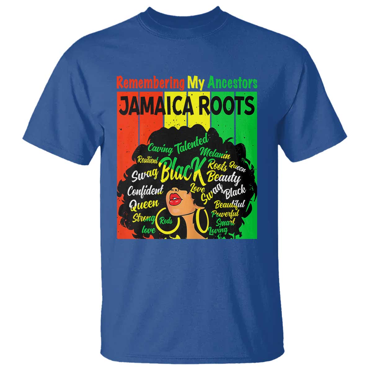 Proud Jamaican Afro Black Woman T Shirt Remembering My Ancestors Jamaica Pride - Wonder Print Shop