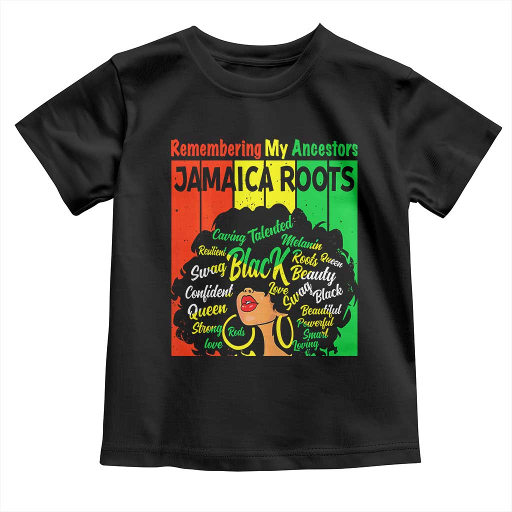 Proud Jamaican Afro Black Woman Toddler T Shirt Remembering My Ancestors Jamaica Pride - Wonder Print Shop