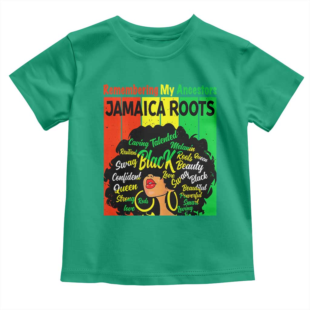 Proud Jamaican Afro Black Woman Toddler T Shirt Remembering My Ancestors Jamaica Pride - Wonder Print Shop