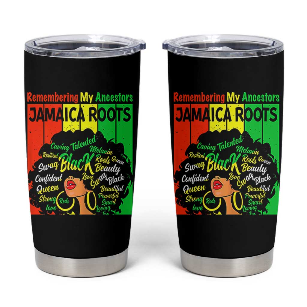 Proud Jamaican Afro Black Woman Tumbler Cup Remembering My Ancestors Jamaica Pride - Wonder Print Shop
