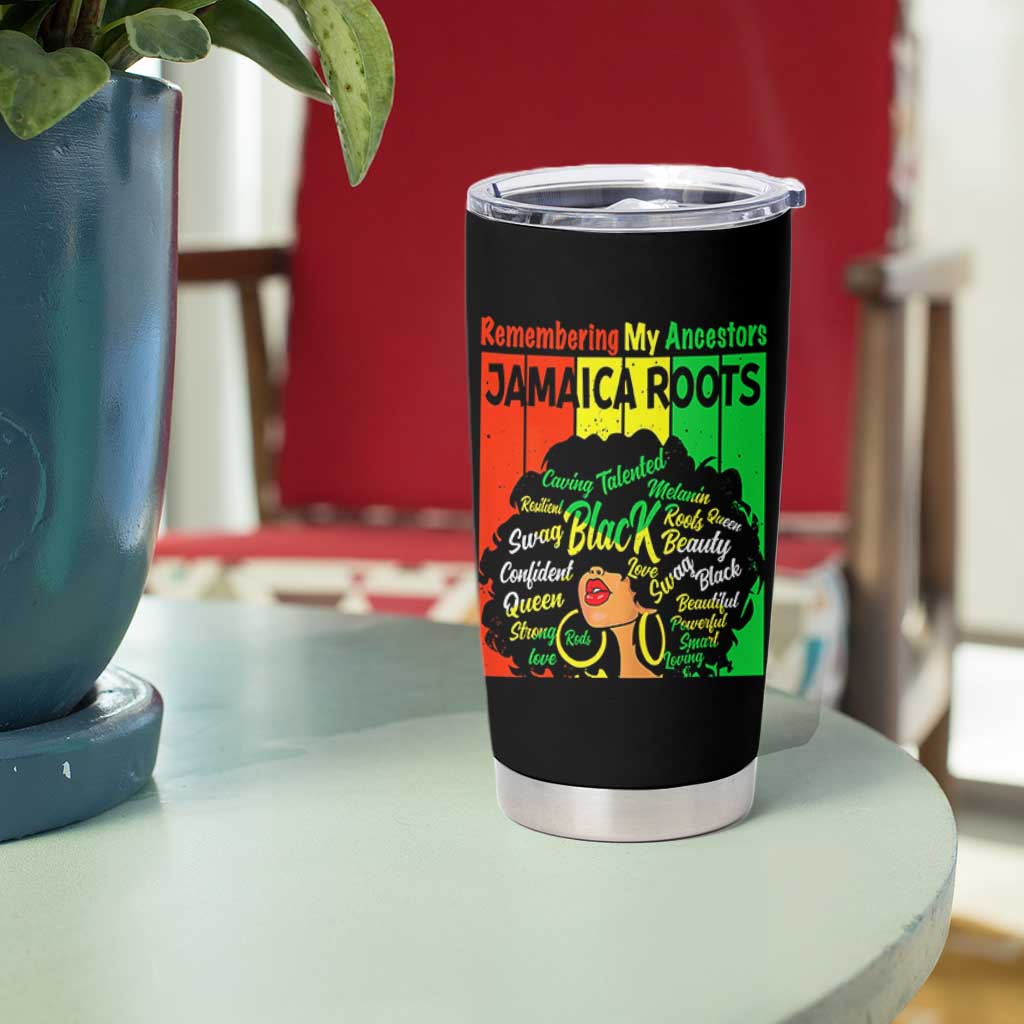 Proud Jamaican Afro Black Woman Tumbler Cup Remembering My Ancestors Jamaica Pride - Wonder Print Shop