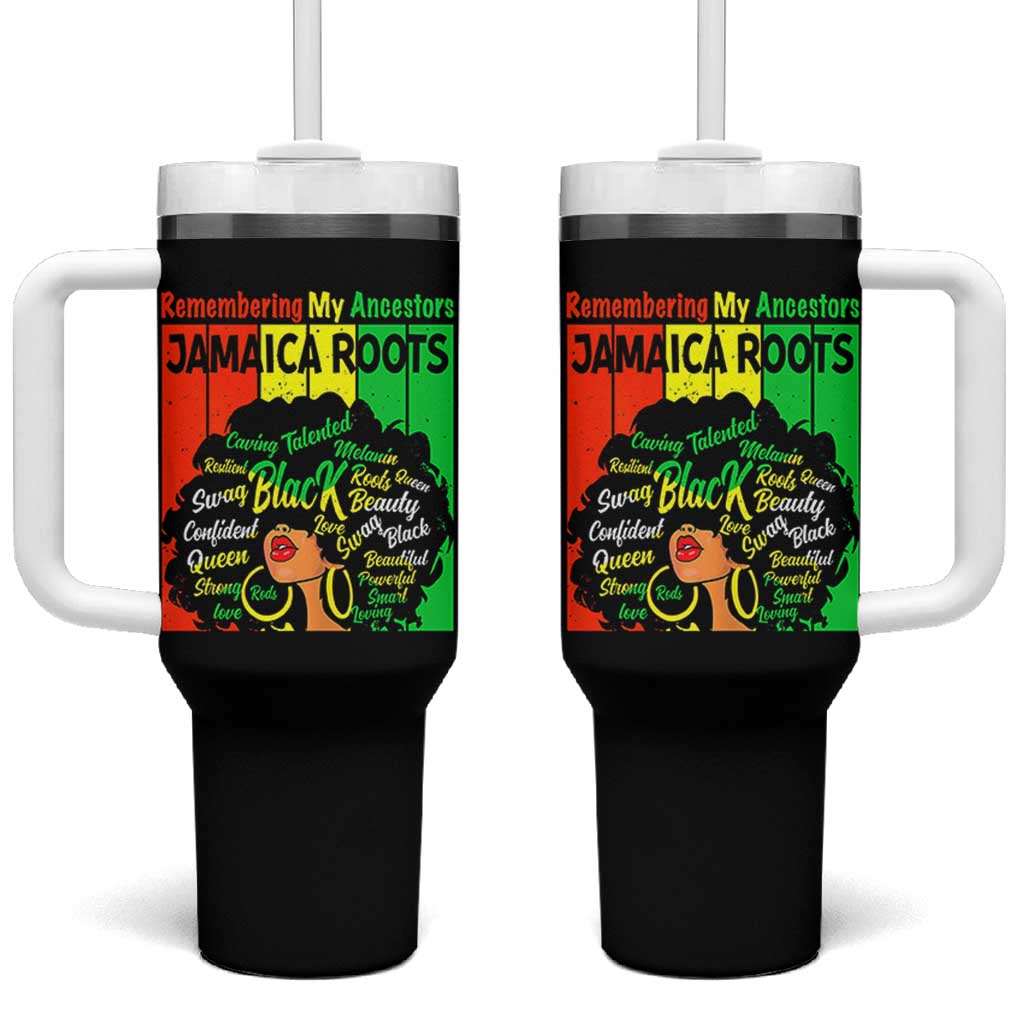 Proud Jamaican Afro Black Woman Tumbler With Handle Remembering My Ancestors Jamaica Pride - Wonder Print Shop