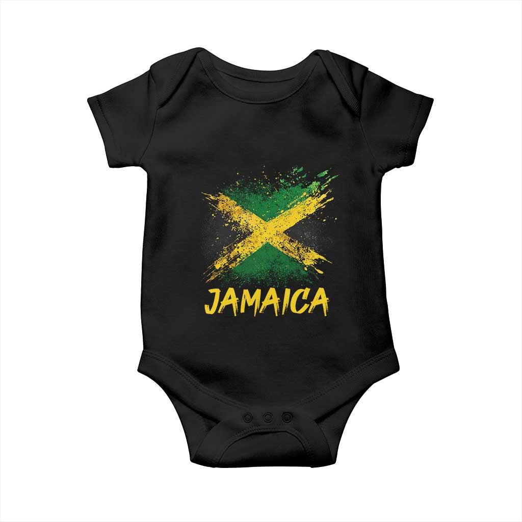 Jamaica Baby Onesie Retro Vintage Watercolors Sport Jamaican Flag - Wonder Print Shop
