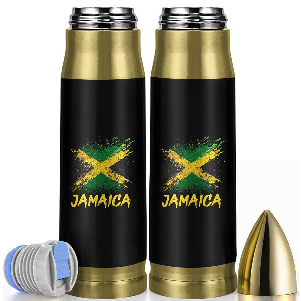 Jamaica Bullet Tumbler Retro Vintage Watercolors Sport Jamaican Flag - Wonder Print Shop