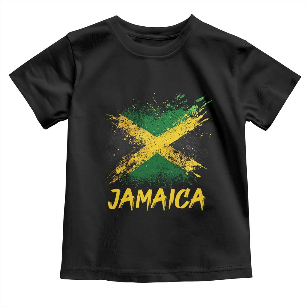 Jamaica Toddler T Shirt Retro Vintage Watercolors Sport Jamaican Flag - Wonder Print Shop