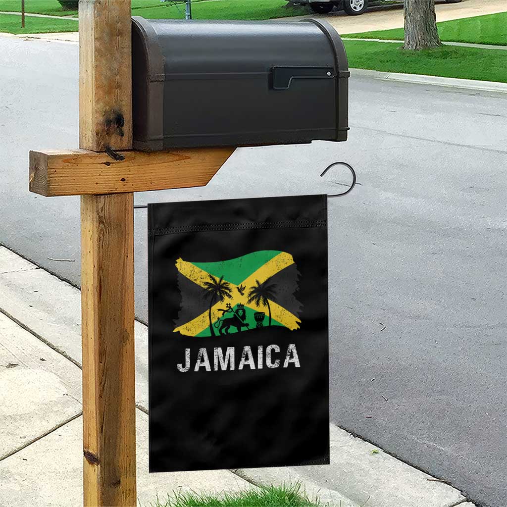 Jamaica Garden Flag Retro Vintage Jamaican Pride Flag Lion Of Judah - Wonder Print Shop