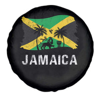 Jamaica Spare Tire Cover Retro Vintage Jamaican Pride Flag Lion Of Judah - Wonder Print Shop