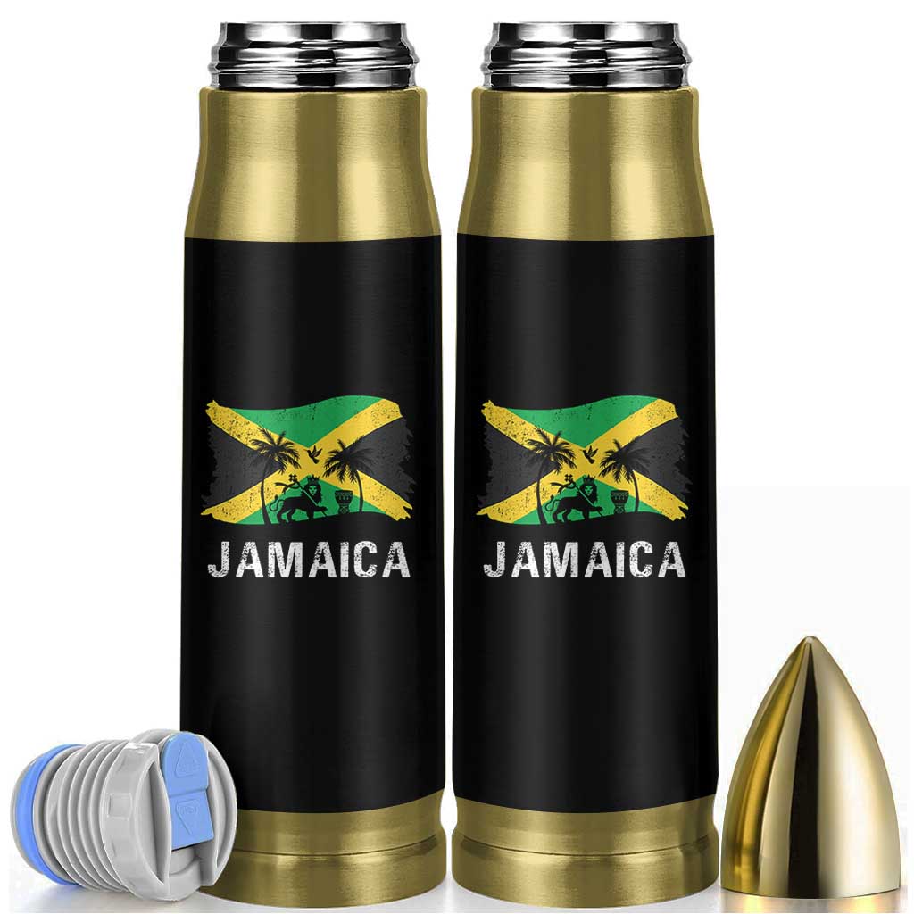 Jamaica Bullet Tumbler Retro Vintage Jamaican Pride Flag Lion Of Judah - Wonder Print Shop