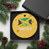 Jamaica Ceramic Ornament Retro Vintage Jamaican Pride Flag Lion Of Judah - Wonder Print Shop