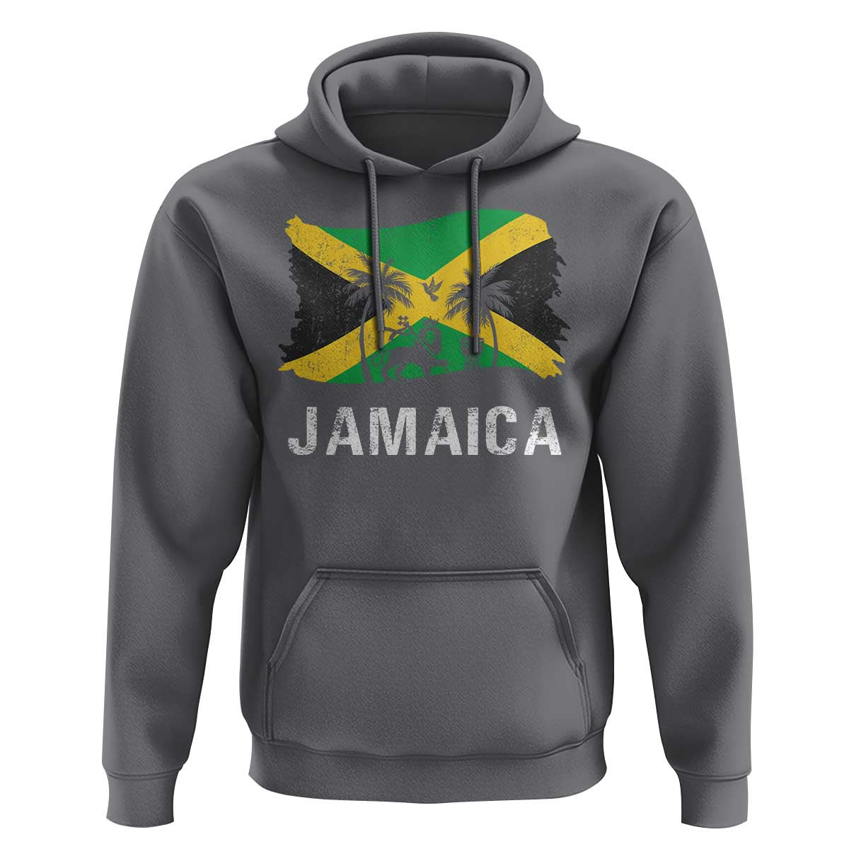 Jamaica Hoodie Retro Vintage Jamaican Pride Flag Lion Of Judah - Wonder Print Shop