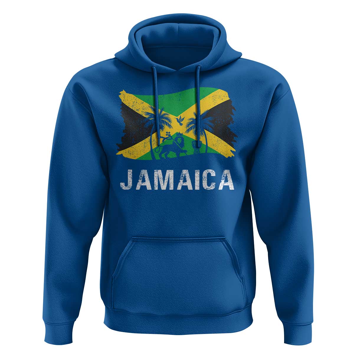 Jamaica Hoodie Retro Vintage Jamaican Pride Flag Lion Of Judah - Wonder Print Shop