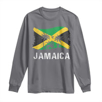 Jamaica Long Sleeve Shirt Retro Vintage Jamaican Pride Flag Lion Of Judah - Wonder Print Shop