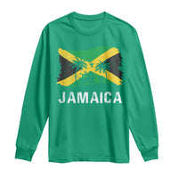 Jamaica Long Sleeve Shirt Retro Vintage Jamaican Pride Flag Lion Of Judah - Wonder Print Shop