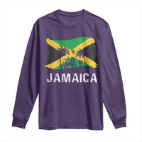 Jamaica Long Sleeve Shirt Retro Vintage Jamaican Pride Flag Lion Of Judah - Wonder Print Shop