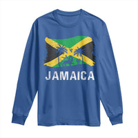 Jamaica Long Sleeve Shirt Retro Vintage Jamaican Pride Flag Lion Of Judah - Wonder Print Shop