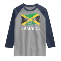 Jamaica Raglan Shirt Retro Vintage Jamaican Pride Flag Lion Of Judah - Wonder Print Shop