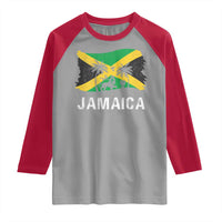 Jamaica Raglan Shirt Retro Vintage Jamaican Pride Flag Lion Of Judah - Wonder Print Shop